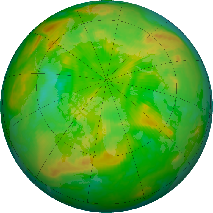 Arctic ozone map for 17 June 1999